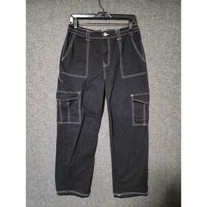 Black Pants White Stitching Size L | Goth Punk Whimsigoth Emo Grunge Edgy